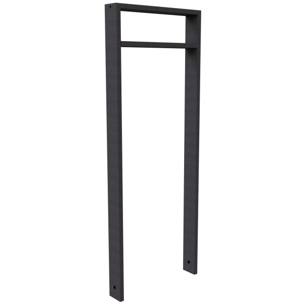 Lean-on hoop made of steel tube | Square tube, 80 x 20 mm | with cross bar (small distance) | total width: 450 mm | hot-dip galvanized and coated DB 703